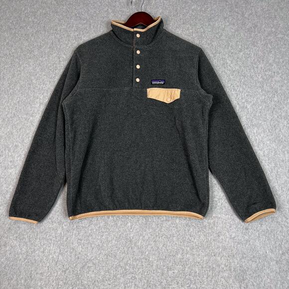 Patagonia Grey Lightweight Synchilla Snap T Fleece Pullover Size Small - Picture 1 of 11